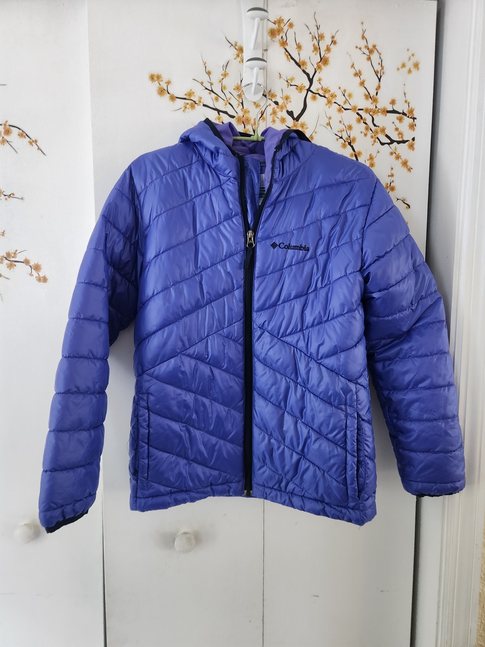 Columbia Kids Blue-Purple Quilted Hooded Puffer Jacket